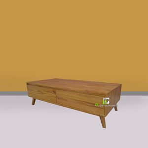 meja wollen kaki rendah kerajinan kayu