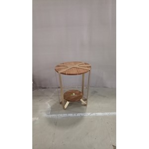 meja glazen circle kerajinan kayu-2