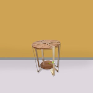 meja glazen circle kerajinan kayu