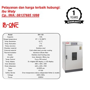 digital drying oven 125l, type ov-125 b-one