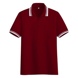 kaos polo kerah strip putih