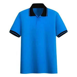 kaos polo kerah strip hitam