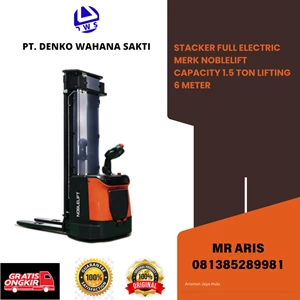 hand stacker elektrik kap. 1,5 ton dan tinggi angkat 6 meter