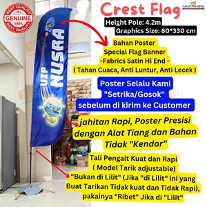 flag banner 4m/flying banner 4m+poster fabrics satin hi end+24 jam-4