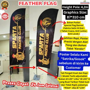 flag banner 4m/flying banner 4m+poster fabrics satin hi end+24 jam-7