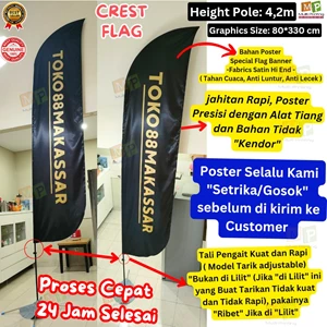 flag banner 4m/flying banner 4m+poster fabrics satin hi end+24 jam-5