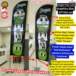flying banner 4m/umbul umbul 4m+poster fabrics satin hi end+24 jam-7