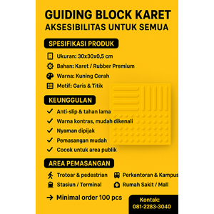 rubber tactile badung | guiding block karet bali | hp/wa: o8122833o4o-3