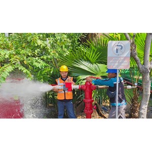 sewa alat uji riksa hydrant / hidran proteksi kebakaran gedung