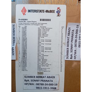 mcbee interstate m-4352581 upper 4352581 - kta38 genuine made in usa-2