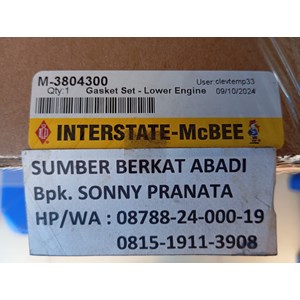 mcbee interstate m-3804300 lower engine gasket 3804300 3801717