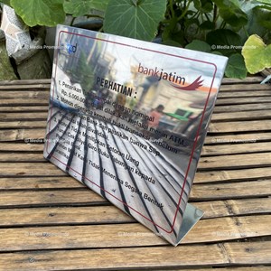 papan nama pengumuman bentuk l 25 x 20 cm bank jatim