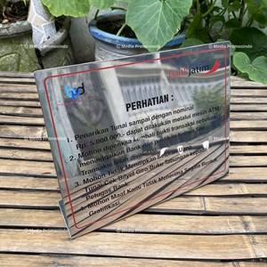 papan nama pengumuman bentuk l 25 x 20 cm bank jatim-2