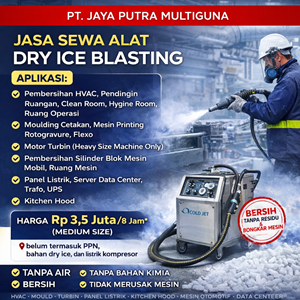 sewa alat dry ice blasting profesional pembersihan mesin industri
