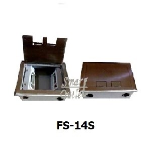 stop kontak lantai-floor socket box isi set 2 colokan arde+2 lan cat 6