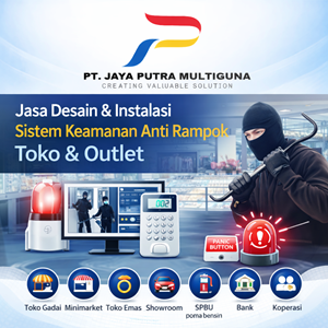 desain instalasi sistem keamanan pengusir rampok toko outlet