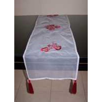 Table Runner Glam Red Flower