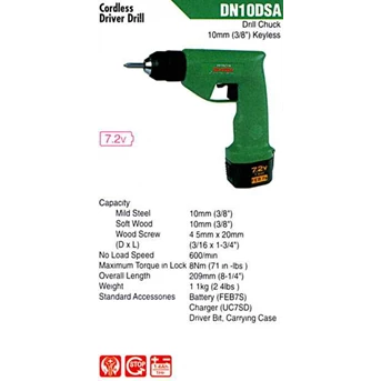 cordless driver drill Hitachi DN 10 DSA