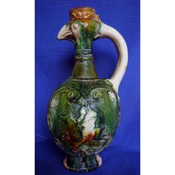 Sancai Glazed Spout Chicken Kendi_Tang Dynasty