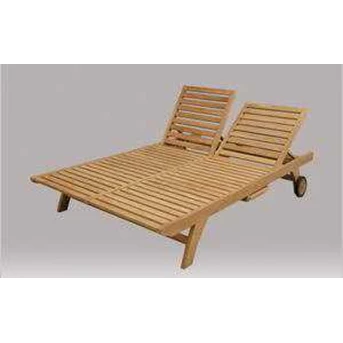 Teak garden furniture Double Lounger