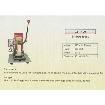Mesin Embos Merk (LZ120)