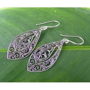 Silver Earring - Motif Bali