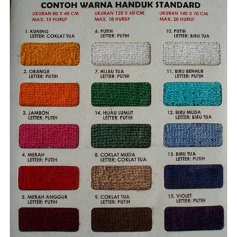Contoh Warna Handuk
