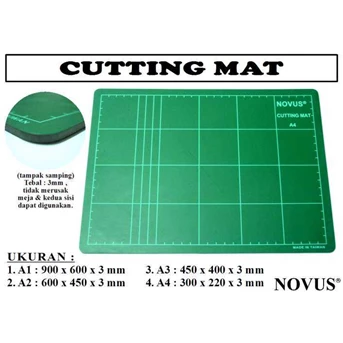 Cutting mat / alas pemotong kertas ukuran A1, A2, A3, A4 merk NOVUS