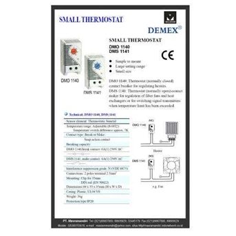DEMEX Thermostat, Model DMO1140 - DMS1141