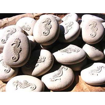 Bali Engraved River Stone
