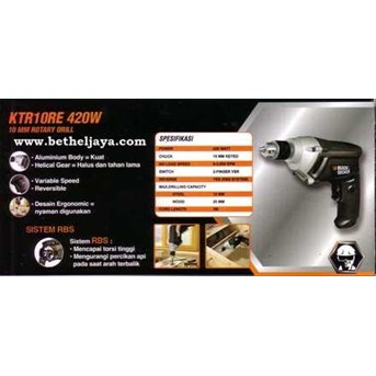 ROTARY DRILL 10 MM BLACK & DECKER KTR10RE 420W