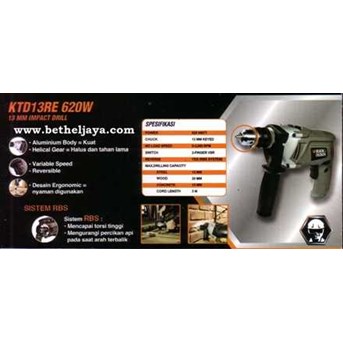 IMPACT DRILL 13 MM BLACK & DECKER POWER TOOL KTD13RE 620W
