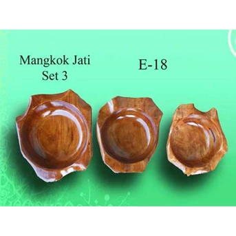 Mangkok Jati Set 3 no Airbrush