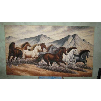 Lukisan Bulu - Kuda 8 Ekor