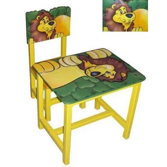 Meja dan Kursi Anak karakter Singa