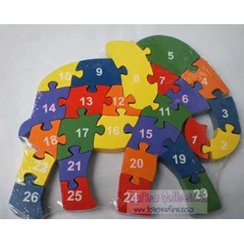 Puzzle Kayu Huruf Gajah