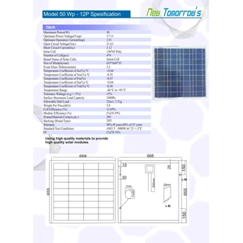 Solarcell 50 WP, Solar Cell 50 WP, Panel Surya 50 WP