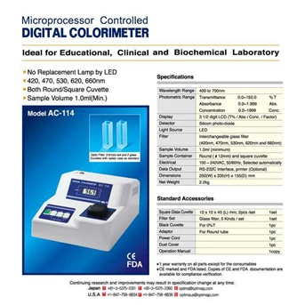 Optima Microprocessor Controlled Digital colorimeter