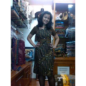 dress kerah U bahan katun