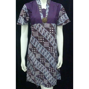 shanti dress batik -ungu