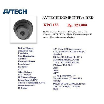 CCTV Camera Dome Infra Red AVTECH KPC 133