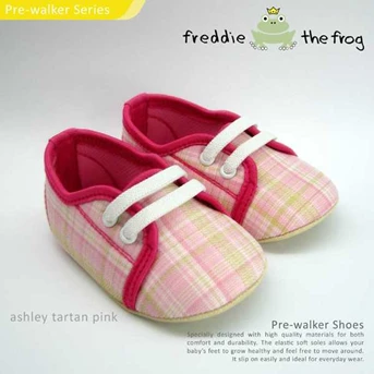 Prewalker Shoes: Ashley Tartan Pink