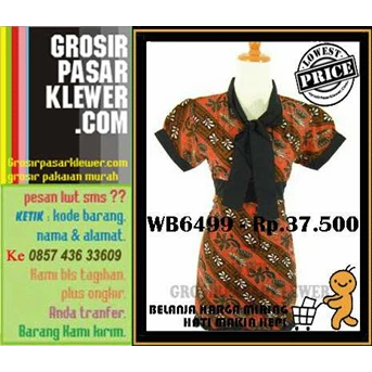 WB6499 Blus Batik Toko Pakaian Batik - Hem Batik Solo