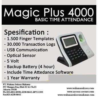 MAGIC MP 4000 Fingerprint Time attendance