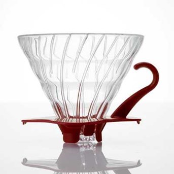 Hario VDG-02R V60 glass dripper red handle