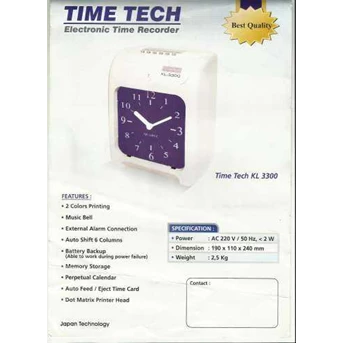 Mesin Absen Analog TIME TECH KL3300