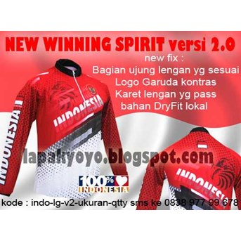 BAJU SEPEDA JERSEY TIMNAS INDONESIA LENGAN PANJANG bagus dan keren - BAHAN DRYFIT