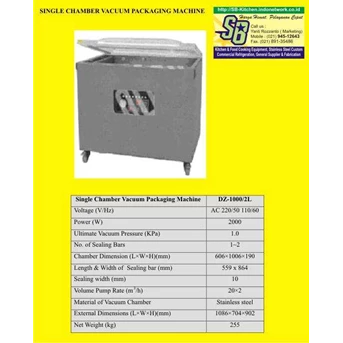 SINGLE CHAMBER VACUUM PACKAGING MACHINE DZ-1000/ 2L