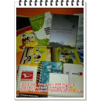 BLOCKNOTE pin bb: 2BB59693, Cover full colour, isi: 50page/ 100page satu warna Spiral/ Lem