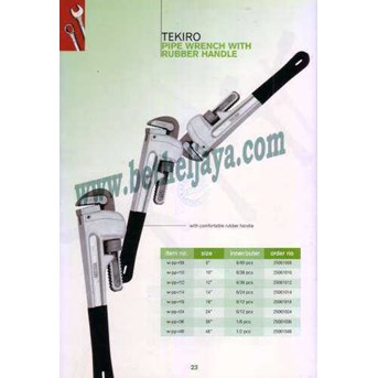 Kunci pipa tekiro gagang karet hitam
